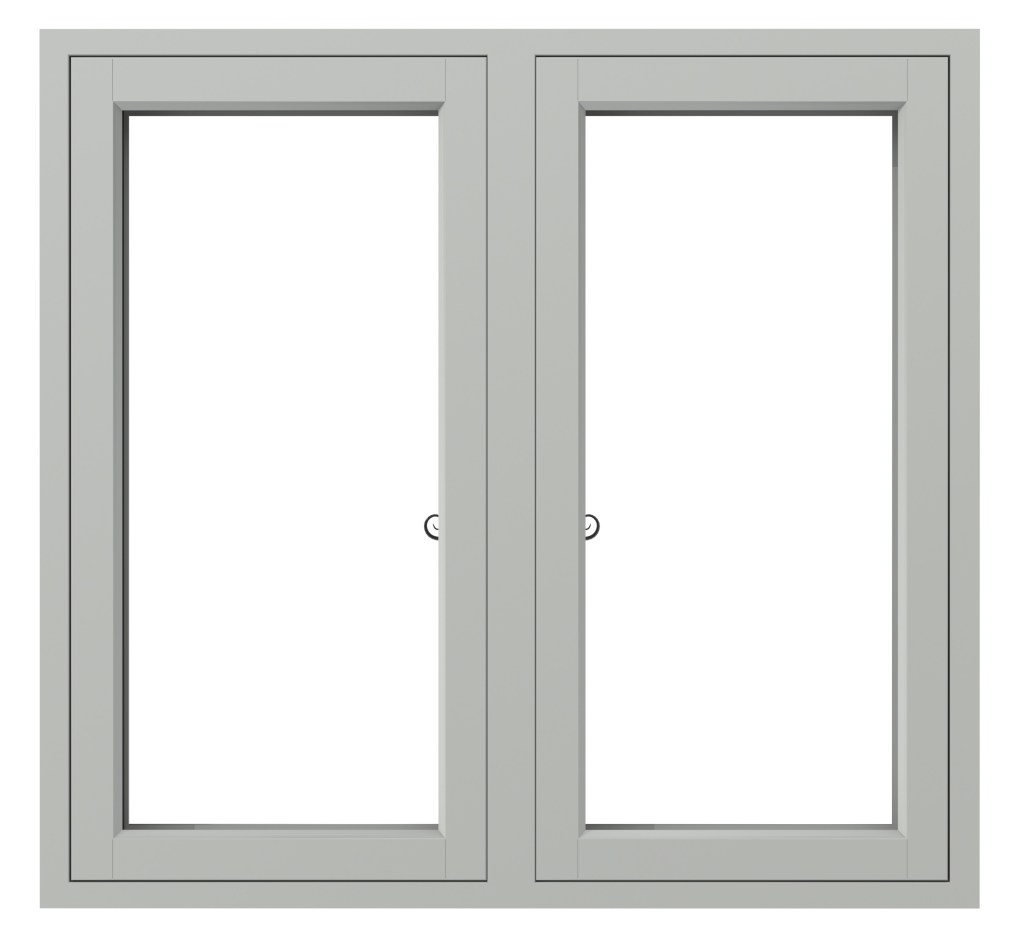 Double-glazed window with a grey frame and no visible glass sections